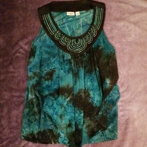 Blue beaded top